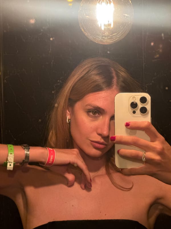 Woman takes bathroom selfie in Yerevan, Armenia