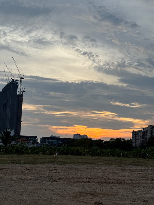 Construction site with cranes observed in Pattaya City