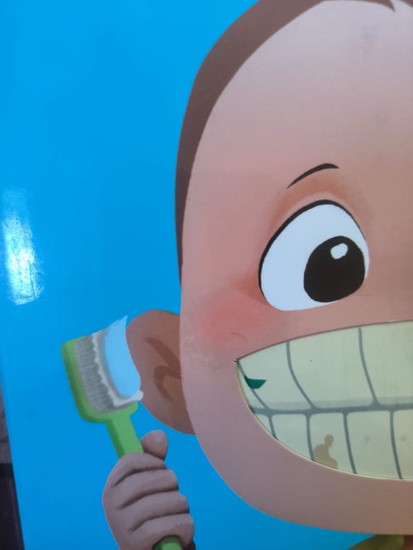 Educational cartoon materials documented during morning in Lhokseumawe, Indonesia