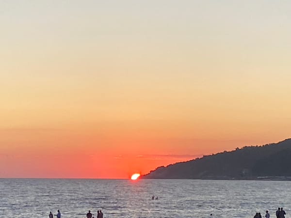 Sunset views and hilltop castle along the Sochi coastline