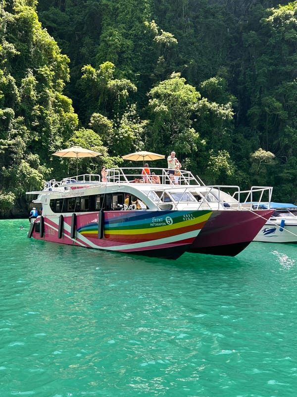 Morning boat trip and swimming activities documented in Ao Nang