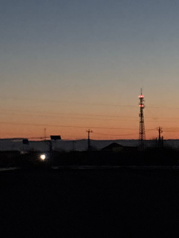 Nighttime rural scene captured in Prikamsky, Russia