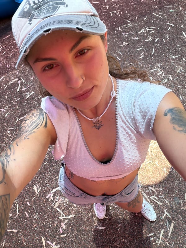 Woman takes selfie in Kiryat Motzkin, Israel