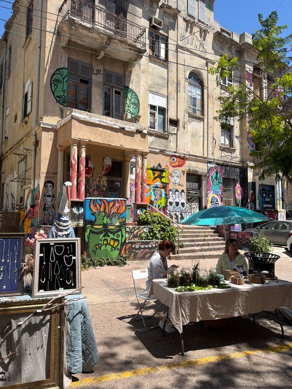 Morning art fair draws crowds to Tel Aviv's Florentin district