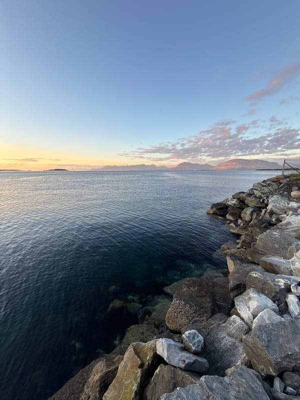 Midsummer evening on the Harstad coastline, Norway