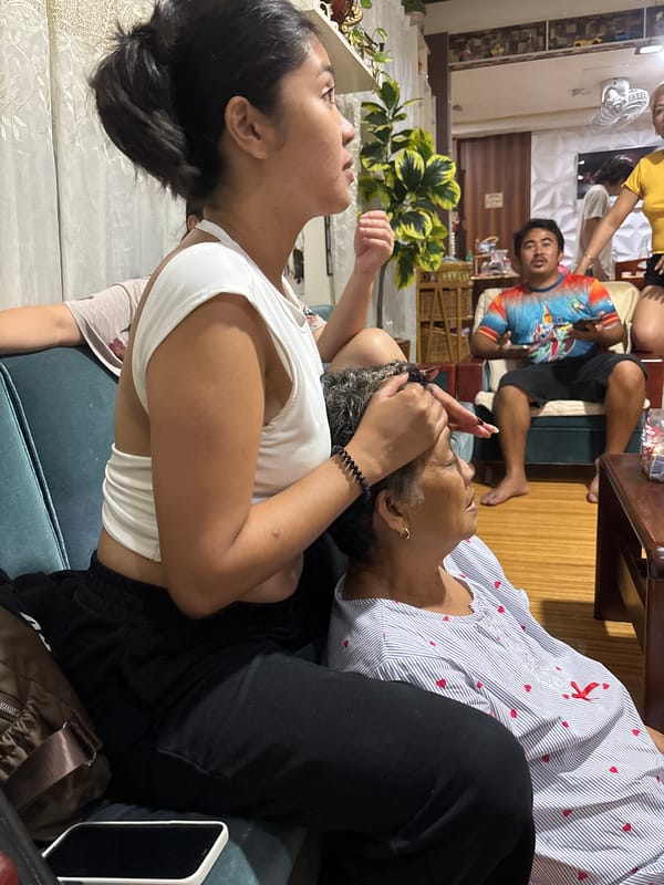 Family gathering documented during meal time in Tagum residence