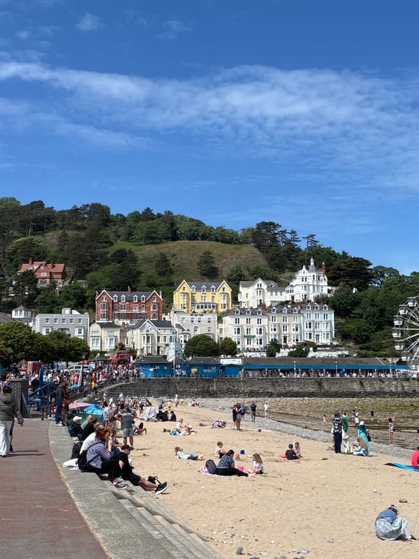 Busy afternoon documented at Llandudno seaside resort, Wales