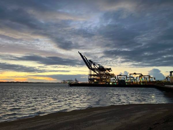 Twilight coastal scenes captured at East Suffolk port and beach