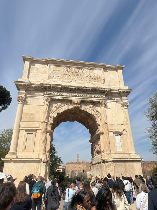 Ancient Arch of Titus photographed in Rome