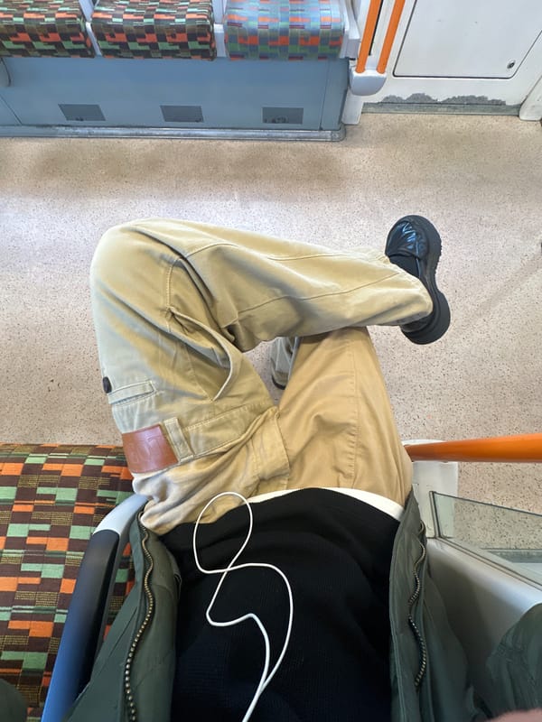 Commuter observed on London train during evening hours