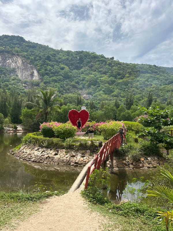Elephant encounters and garden attractions at Hoa Thang, Vietnam