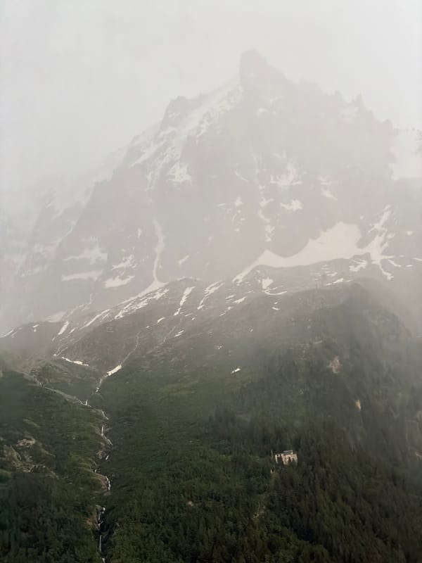 Rainy alpine drive through Saint-Gervais-les-Bains mountain roads