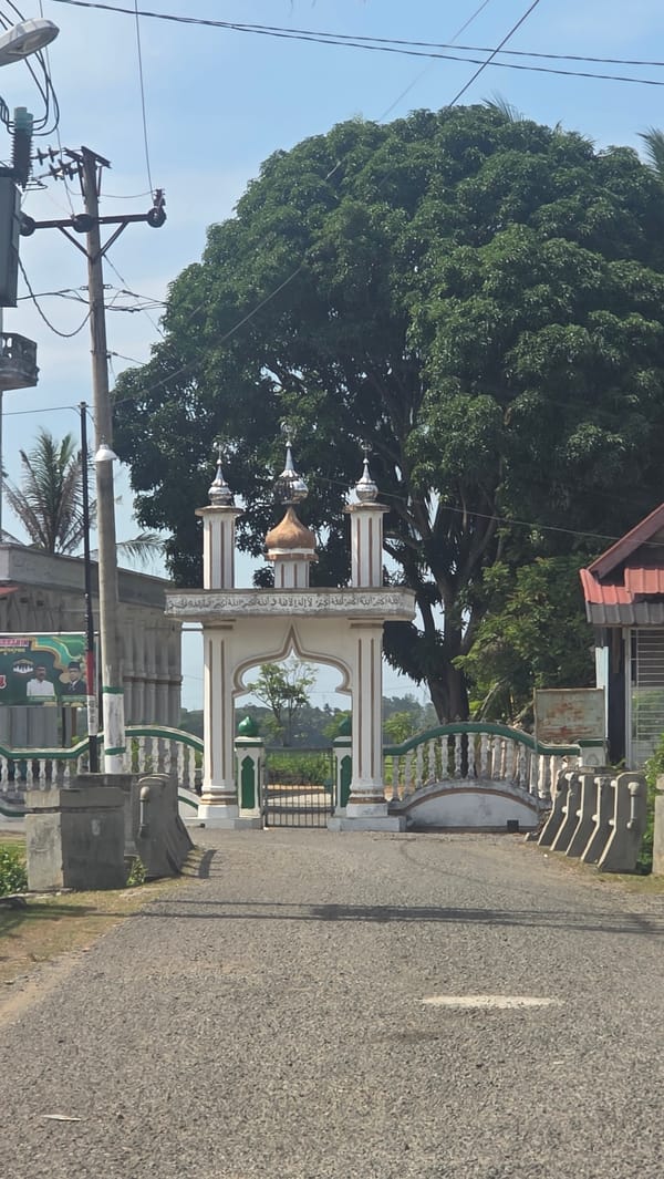 Rural Indonesian scenes captured near mosque and village roads