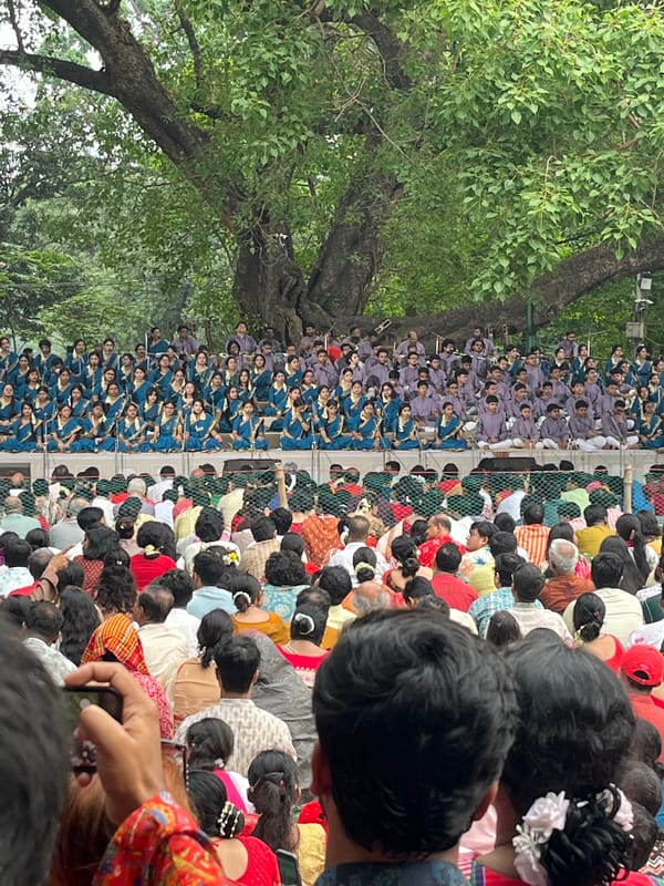 Large crowd gathers outdoors in Dhaka early morning