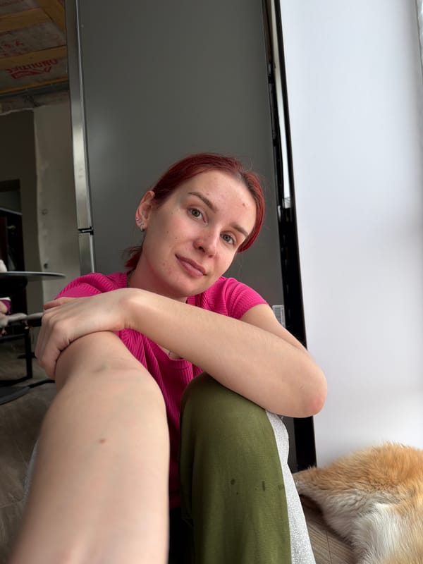 Family plays with Akita dog in Chaikovsky home