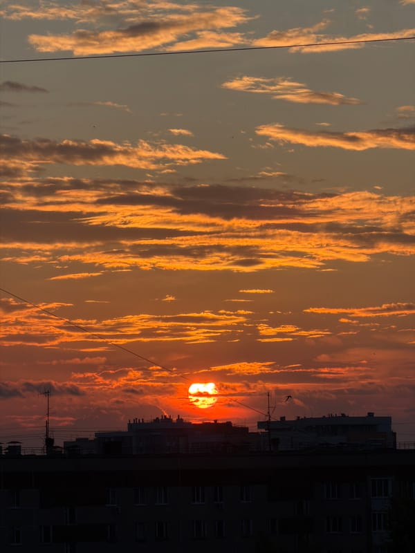 Sunset and urban development documented in Izhevsk, Russia
