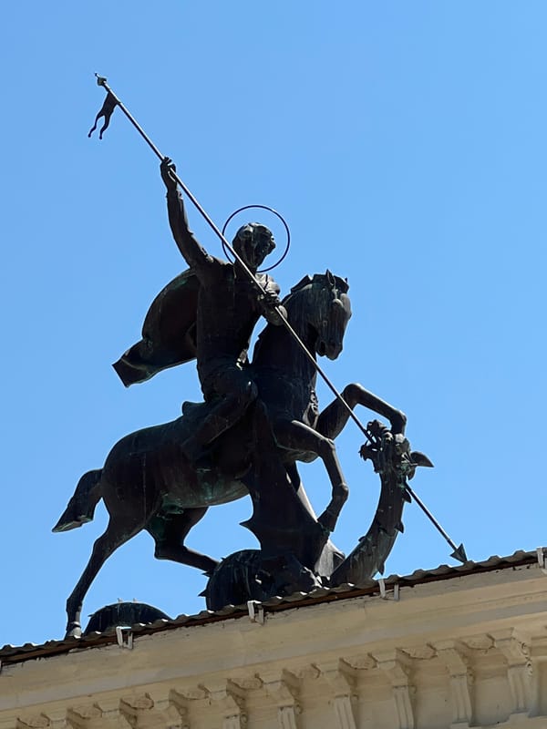 Krasnodar's monuments, fountains, and street art on a sunny morning