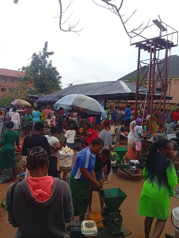 Morning market hustle in Nkpor, Nigeria