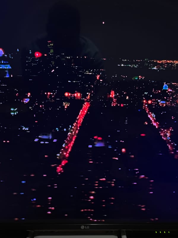Ruse, Bulgaria lit up at night from above