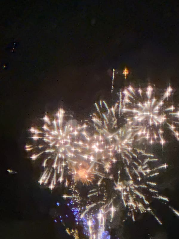 Fireworks display lights up night sky over Shumen, Bulgaria
