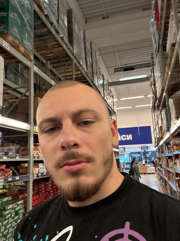 Shopper documents retail visit in Stara Zagora warehouse store