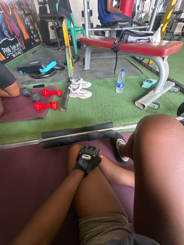 Routine workout session captured at Nigerian gym facility