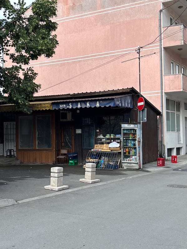 Quiet streets and worn buildings in a small European town