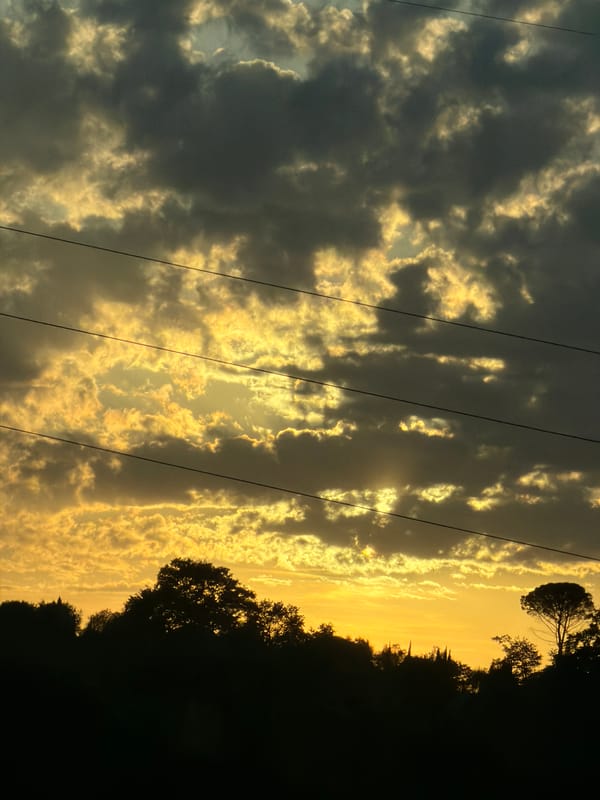 Dramatic sunset observed over Impruneta, Italy landscape