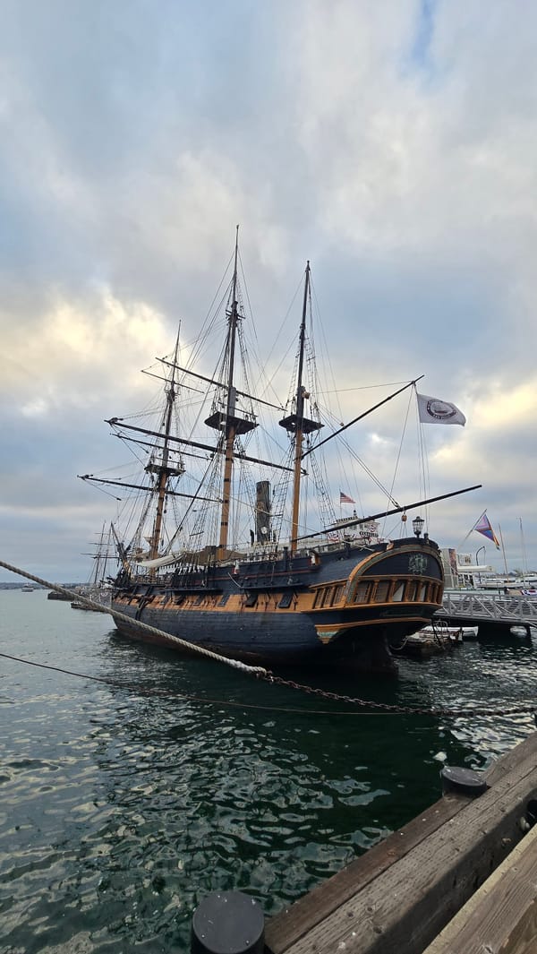 Star of India and harbor traffic at San Diego's Embarcadero