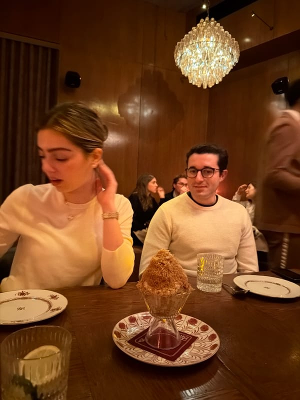 Late night dining scene captured at New York restaurant