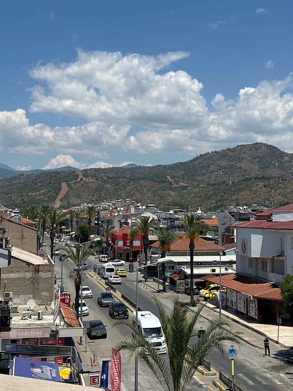 Morning in Fethiye with street views and corn snacks