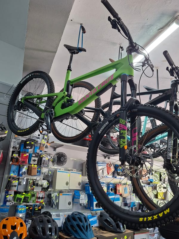 Bicycle shop interior documented in Gabrovo, Bulgaria