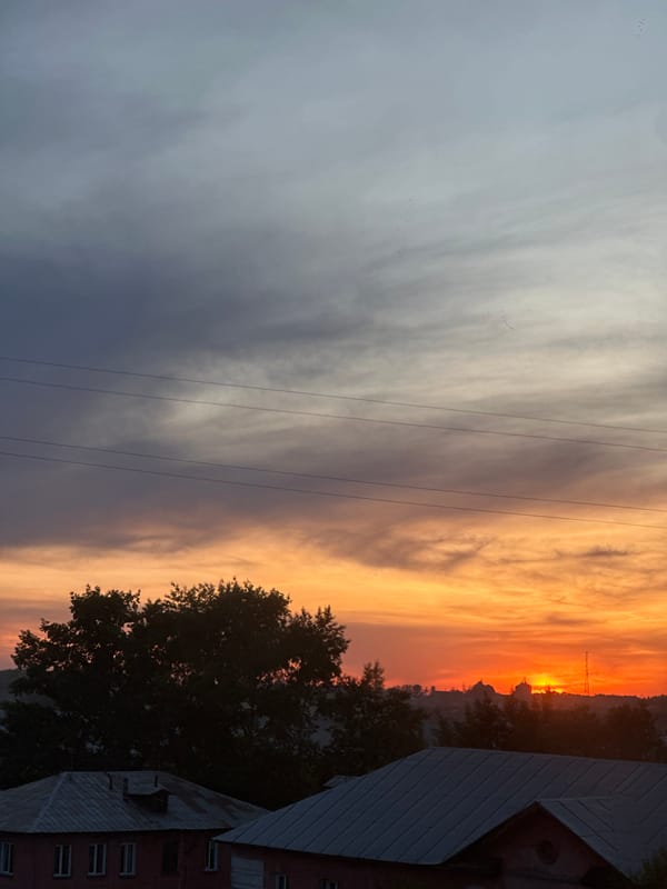 Sunset and spring blooms observed in Biysk, Russia
