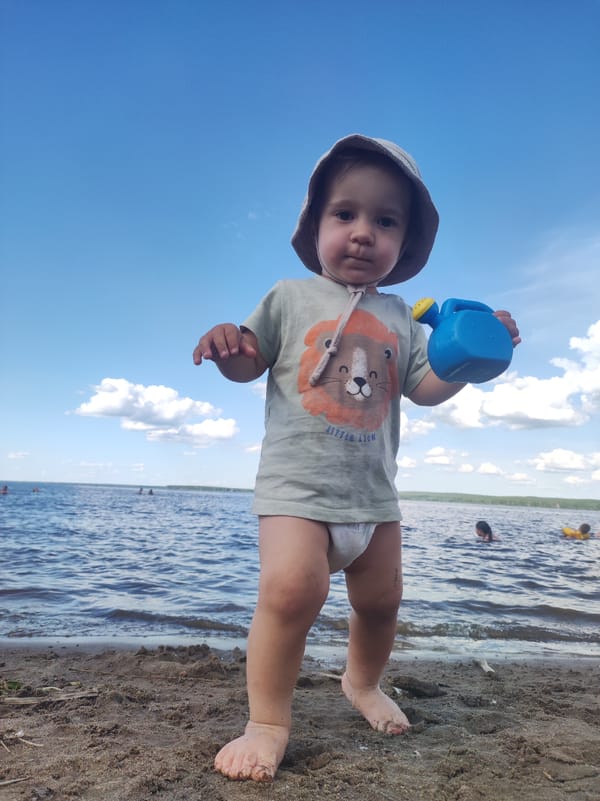 Summer afternoon at a Chaikovsky lakeside beach