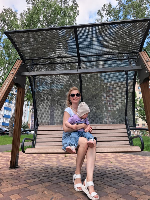 Morning park visit with child includes playground, crafts in Sterlitamak