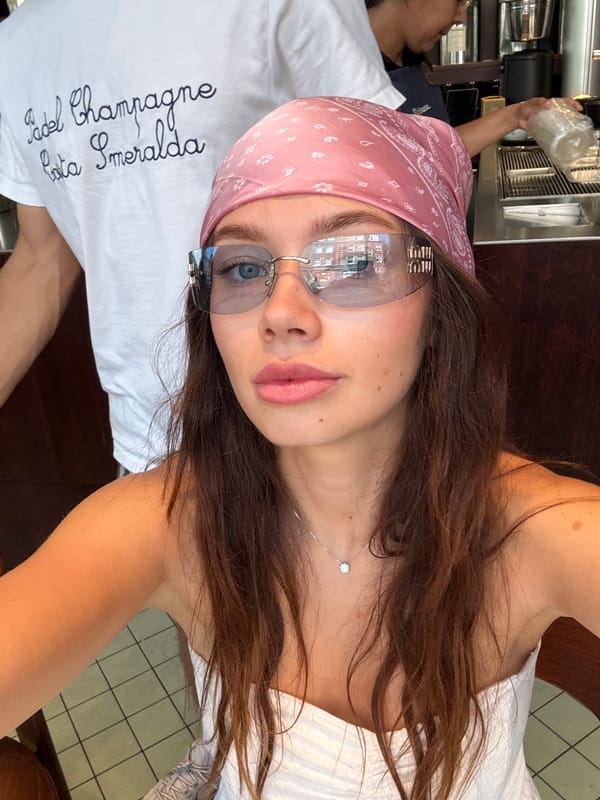 Selfie and café interior, dogs included, London morning