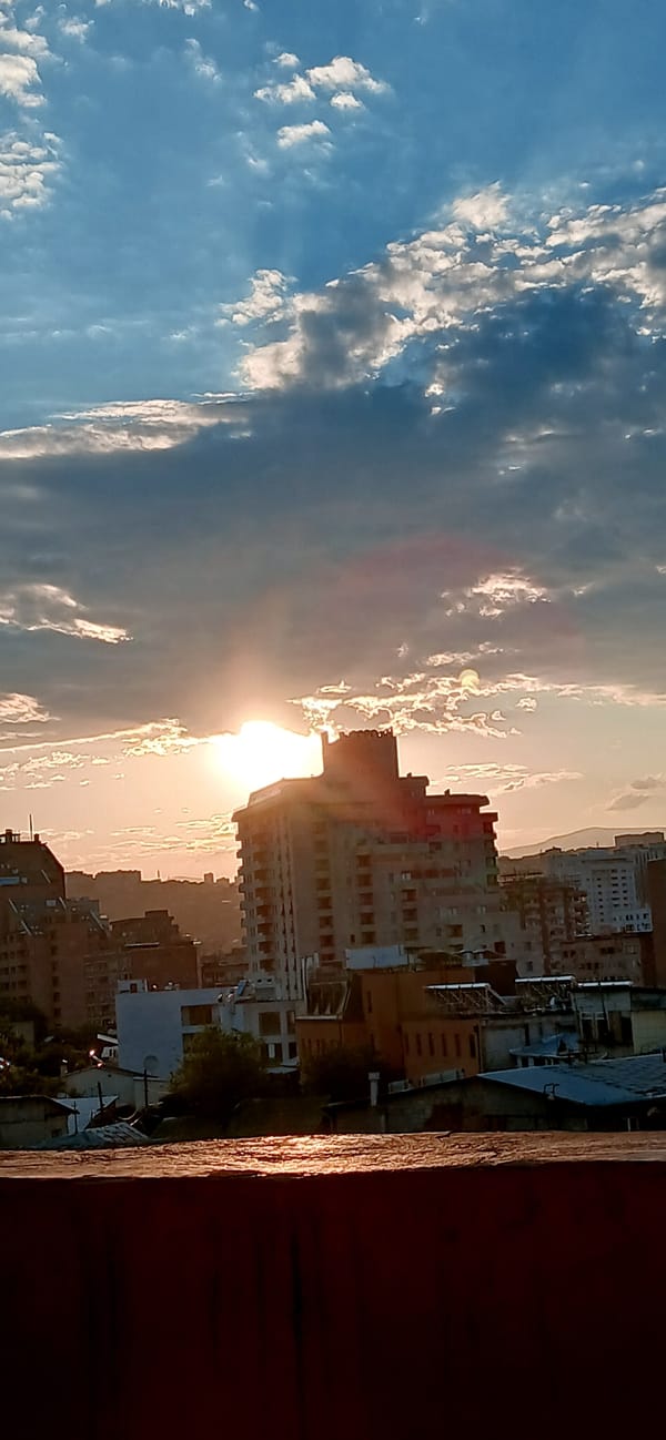 Evening documentation of Yerevan streets and skyline from multiple perspectives