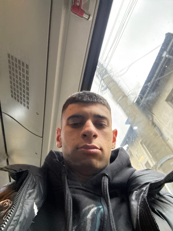 Commuter takes selfie on Sofia public transport