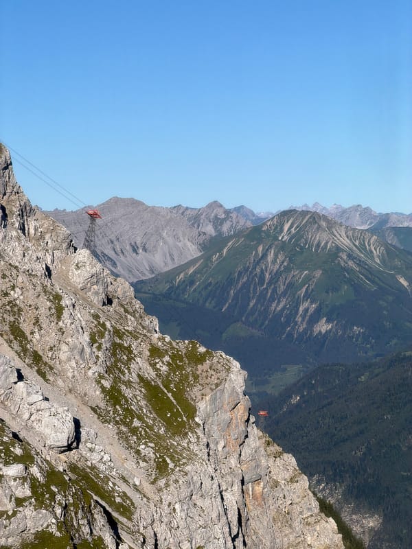 High-altitude Alpine views near Grainau's cable car station