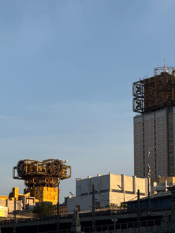 Construction work observed at Russian Academy Sciences building Moscow