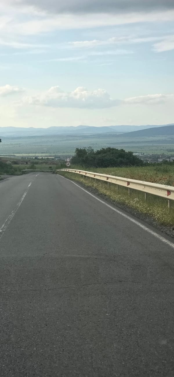 Rural road conditions documented near Karnobat, Bulgaria