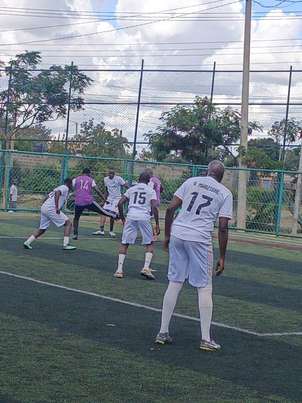 Soccer match at Nairobi's Uhuru Sports Complex draws teams
