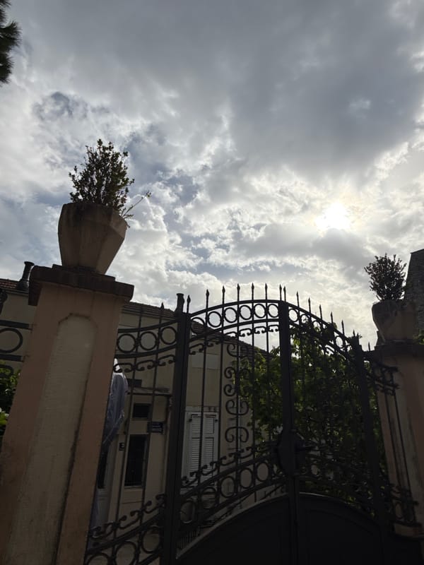 Ornate iron gate photographed in Herceg Novi, Montenegro