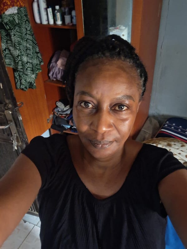 Woman observed in sewing workspace in Sabon Tasha, Nigeria