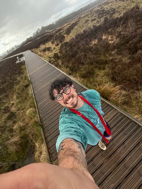 Man documents park walk with selfies and videos