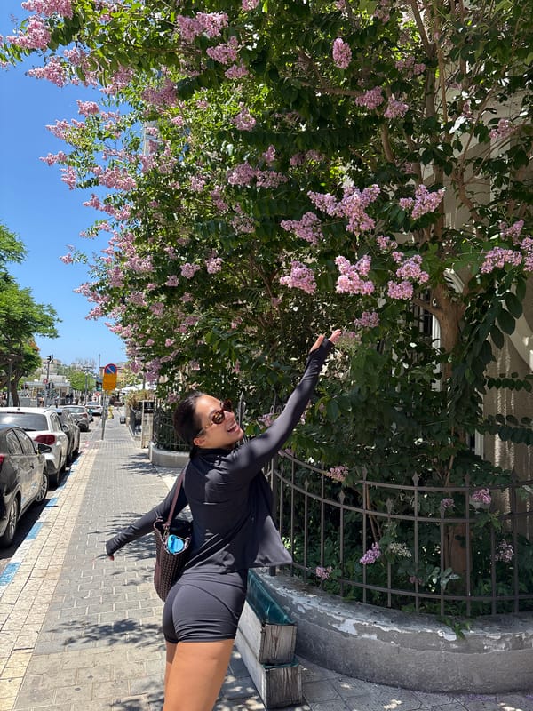 Woman's morning routine: gym workout and gelato in Tel Aviv