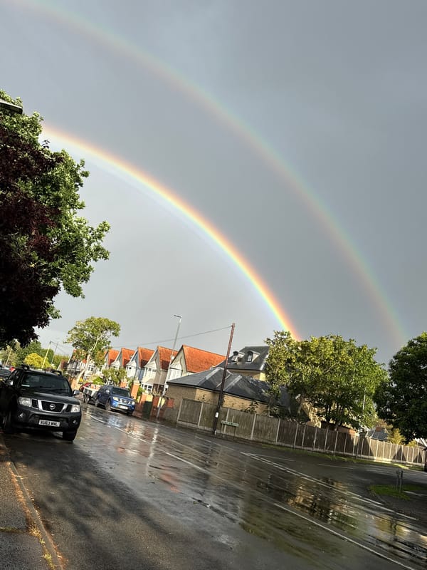 Double rainbow appears over Great Yarmouth after rainfall