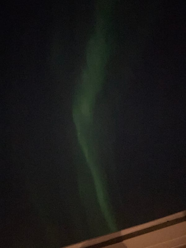 Aurora borealis observed over Tromsø, Norway Friday evening