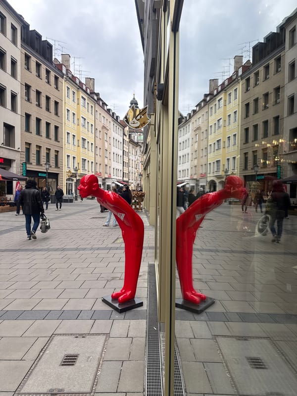 Munich street art and traditional clothing displays observed