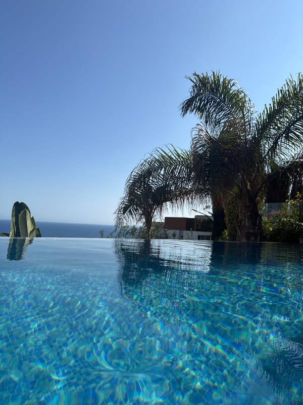 Infinity pool afternoon in Agios Tychonas, Cyprus